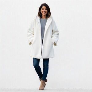 Laurier & Co. Montreal Size 3X Ivory Faux Fur Hooded Coat Jacket~Storm Cuffs NWT
